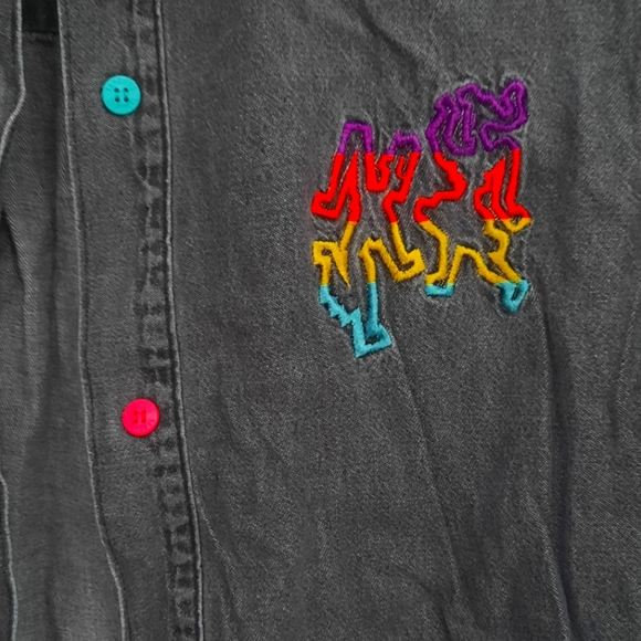 Vintage 80s Tangiers GirlsButton Down shirt - Picture 2 of 10